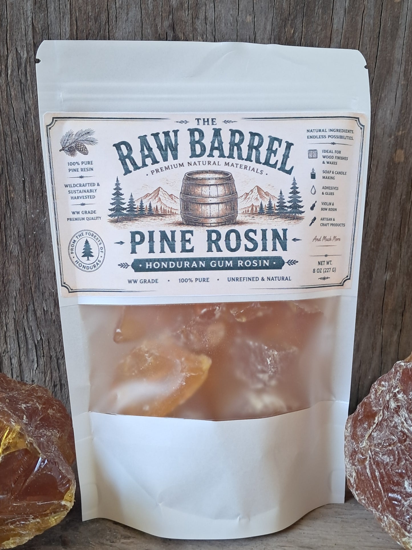 Premium Natural Pine Rosin | Pure Colophony Resin for Violin Bows, Grip, Crafts, Wax Blends & DIY Projects